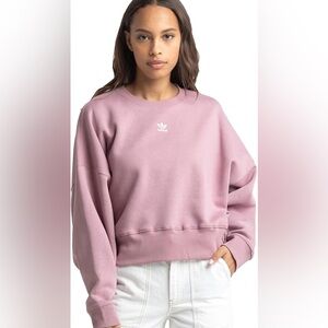 Adidas Originals Adicolor Essentials Fleece Lined Crewneck Sweatshirt in Purple